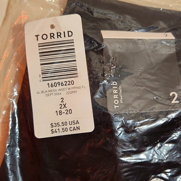 ❤️NWT VINTAGE TORRID LEGGING - HIGH RISE - MESH LEG INSET PURPLE PIPING - 2X - Picture 5 of 9